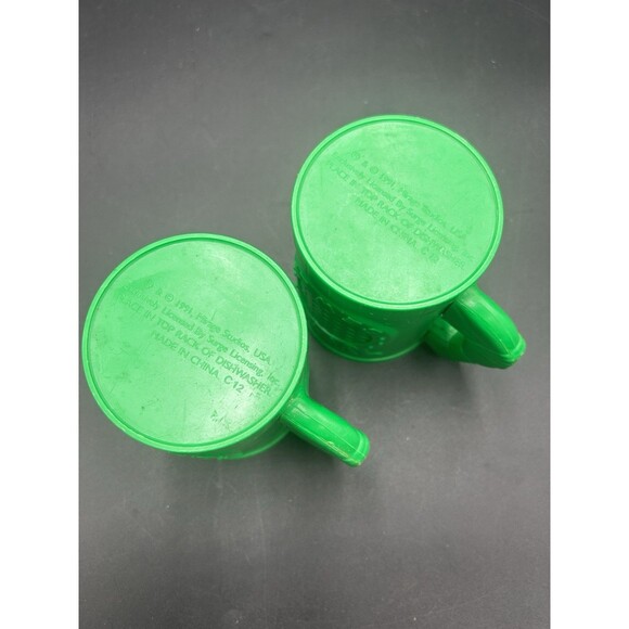 2 VTG 1991 Teenage Mutant Ninja Turtles TMNT Green Plastic Mug Cup Muscle Arm - Picture 4 of 5
